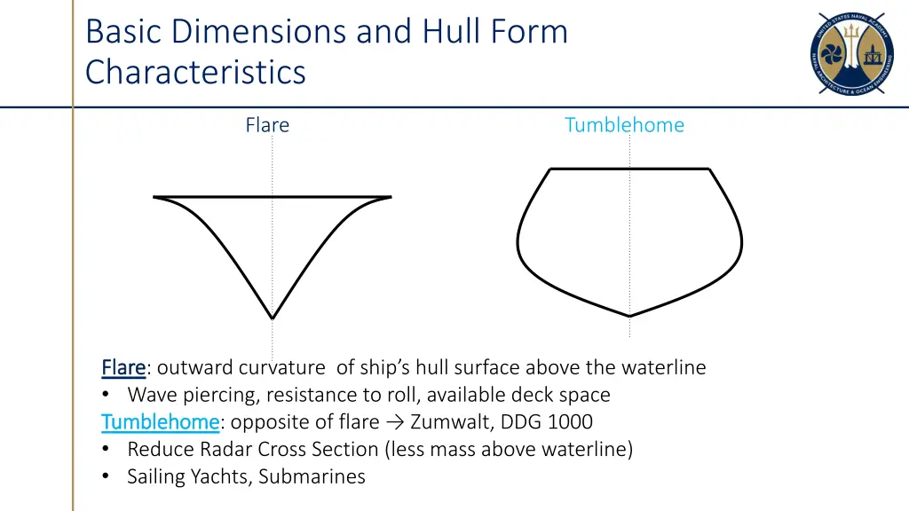 basic dimensions and hull form characteristics 2