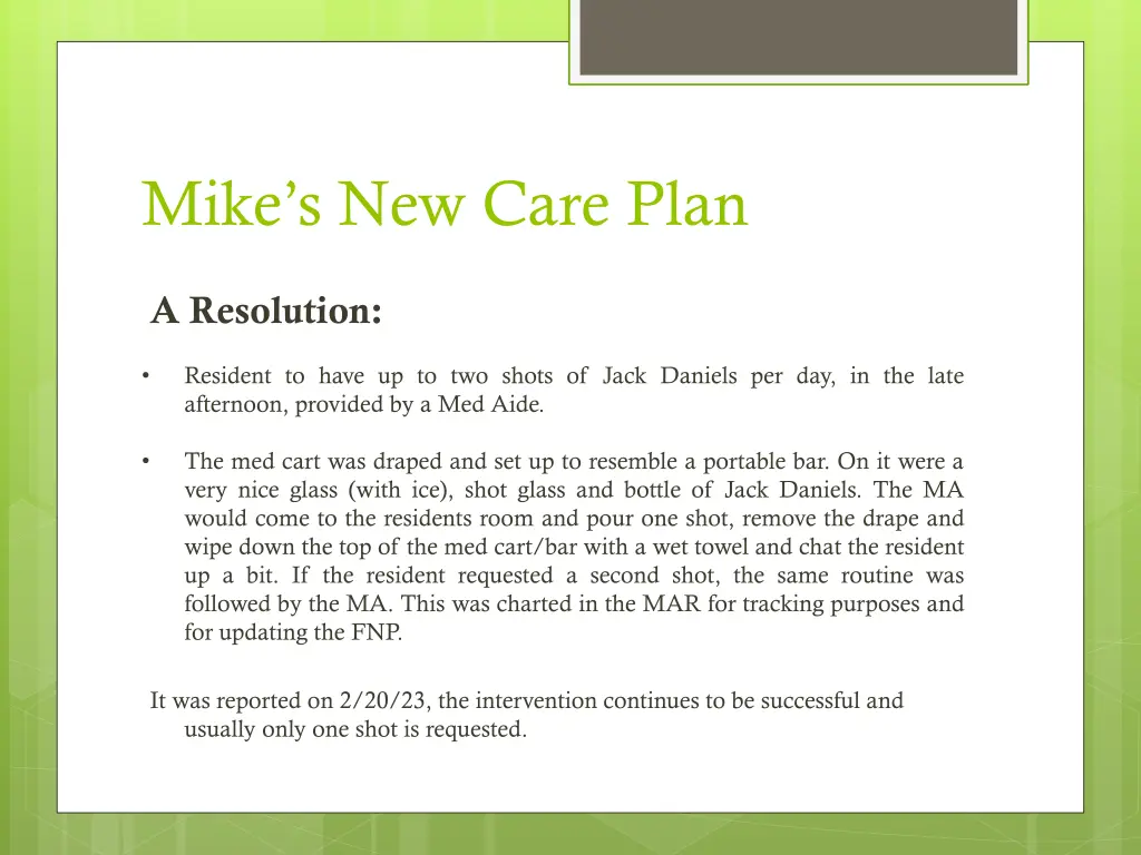 mike s new care plan