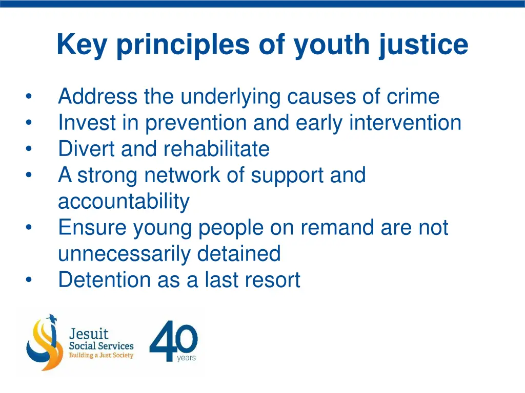 key principles of youth justice