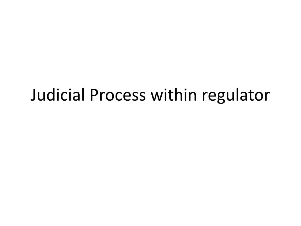 judicial process within regulator