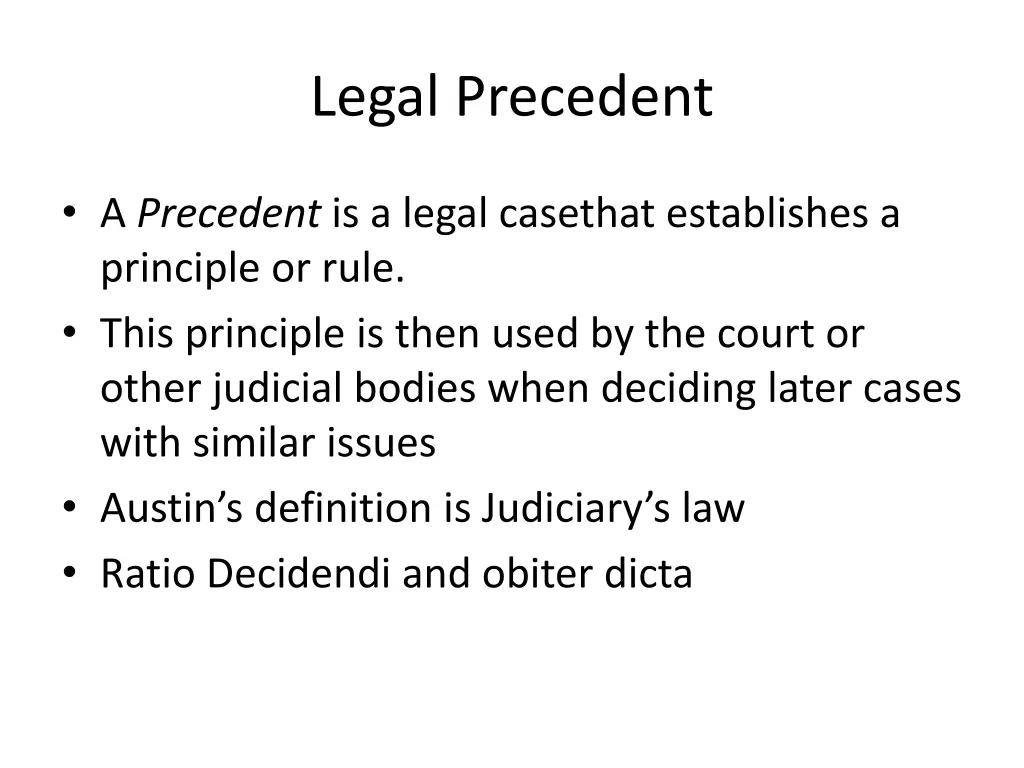 legal precedent