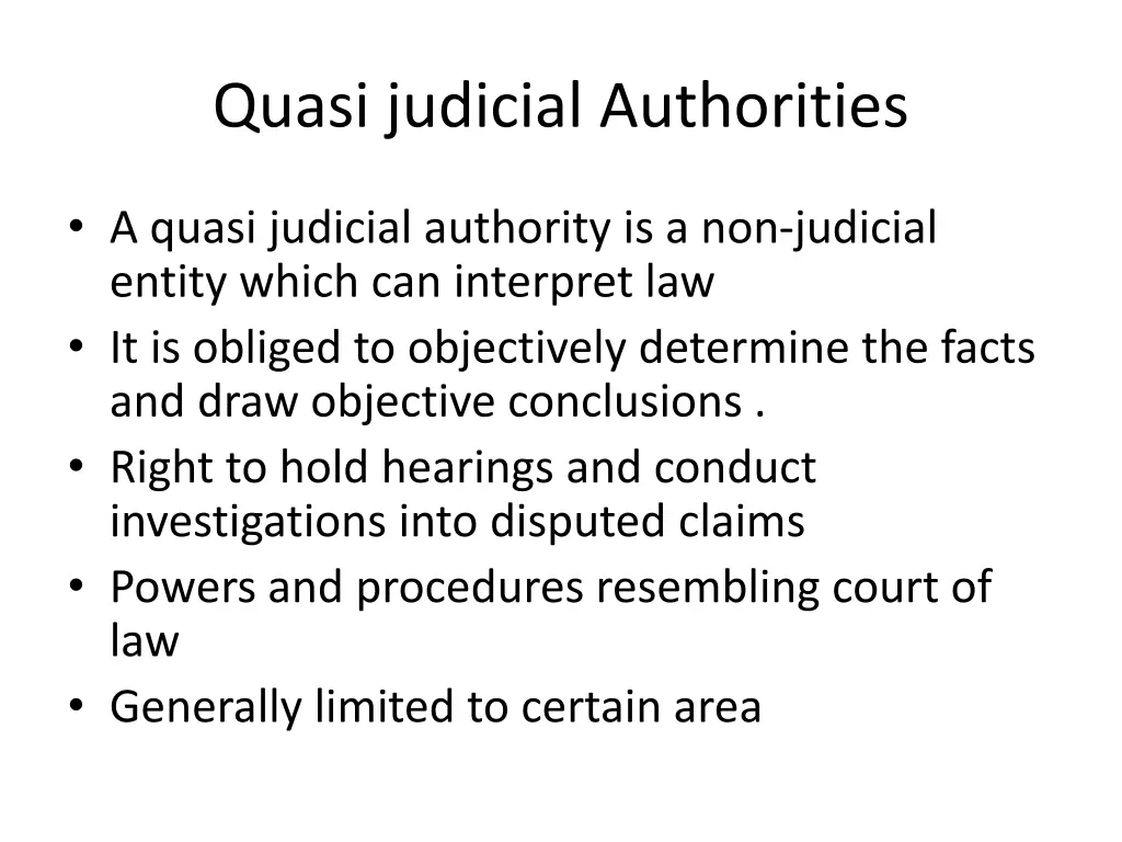 quasi judicial authorities