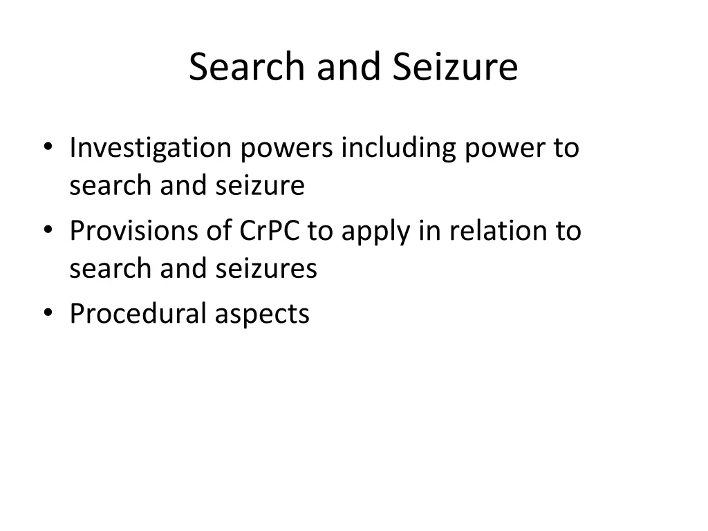 search and seizure