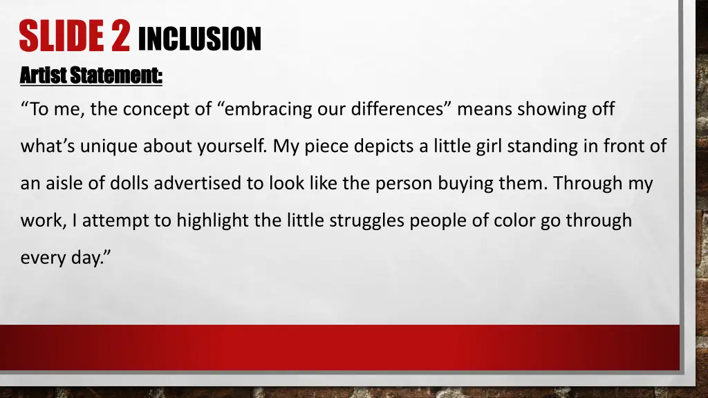 slide 2 artist statement artist statement