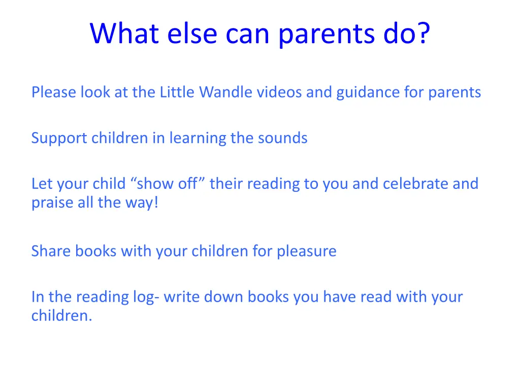 what else can parents do