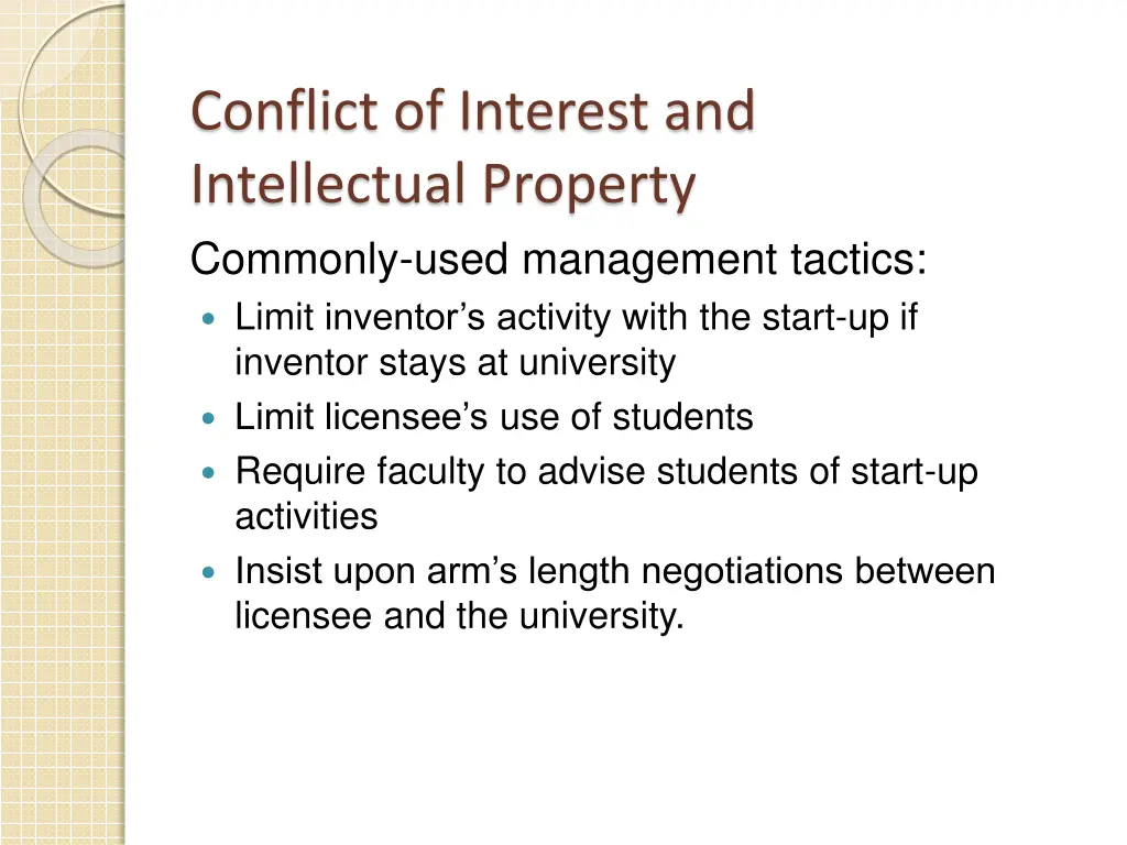 conflict of interest and intellectual property 1