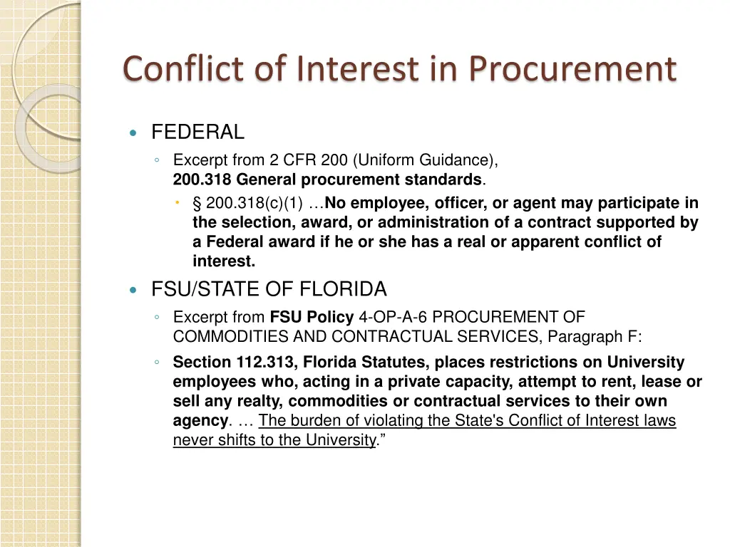 conflict of interest in procurement