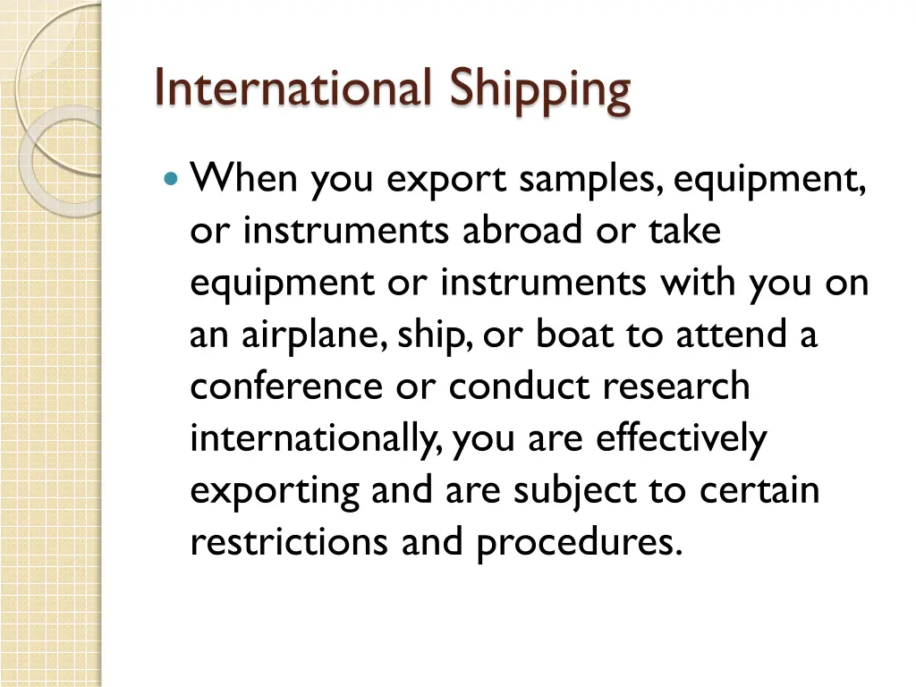 international shipping