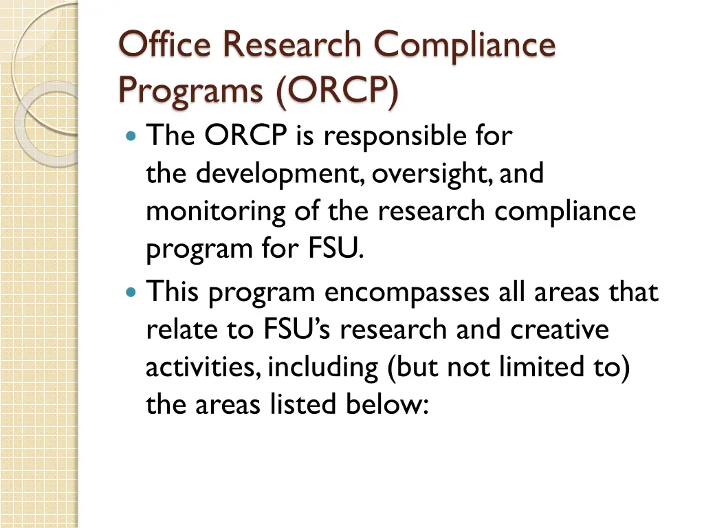 office research compliance programs orcp the orcp