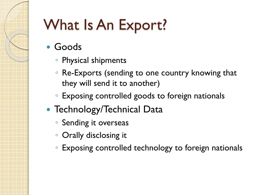 what isan export