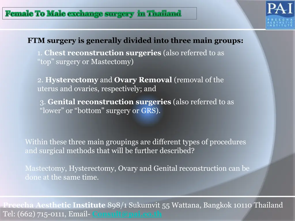 female to male exchange surgery in thailand