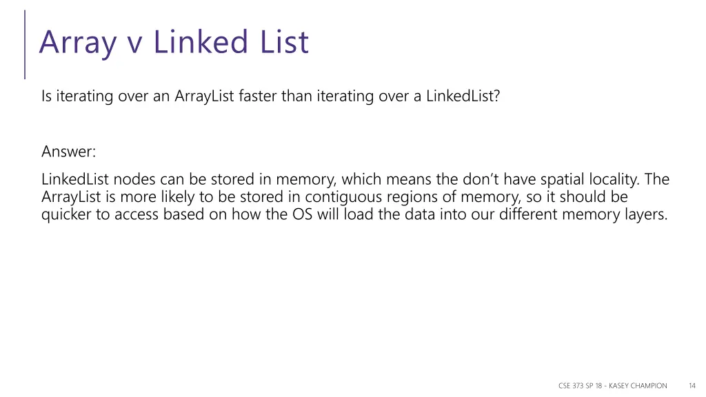 array v linked list