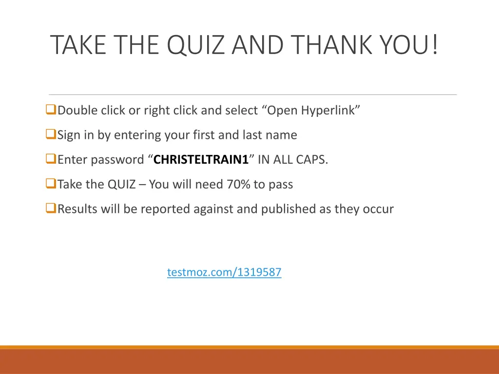 take the quiz and thank you