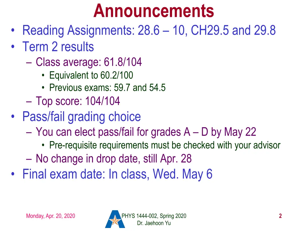 announcements