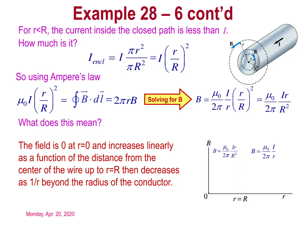 example 28 6 cont d for r r the current inside