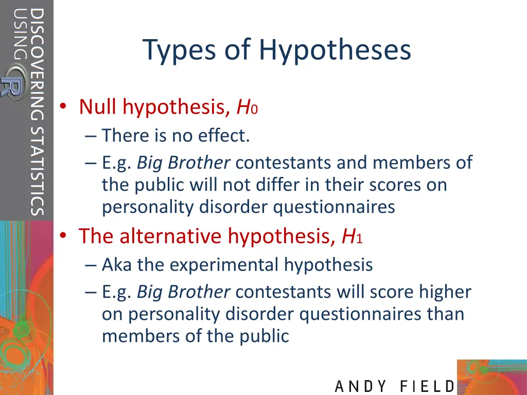 types of hypotheses