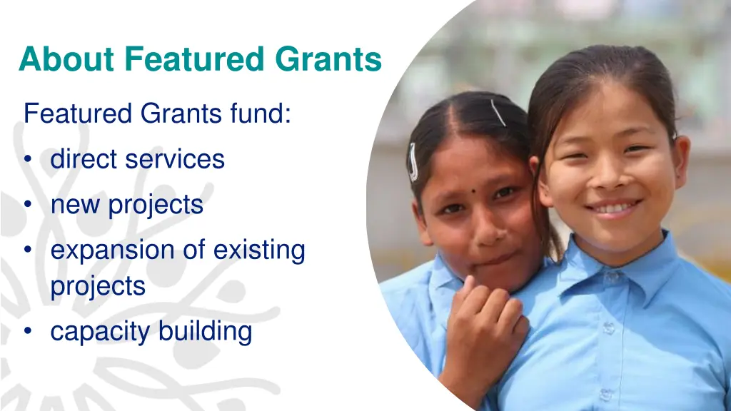 about featured grants