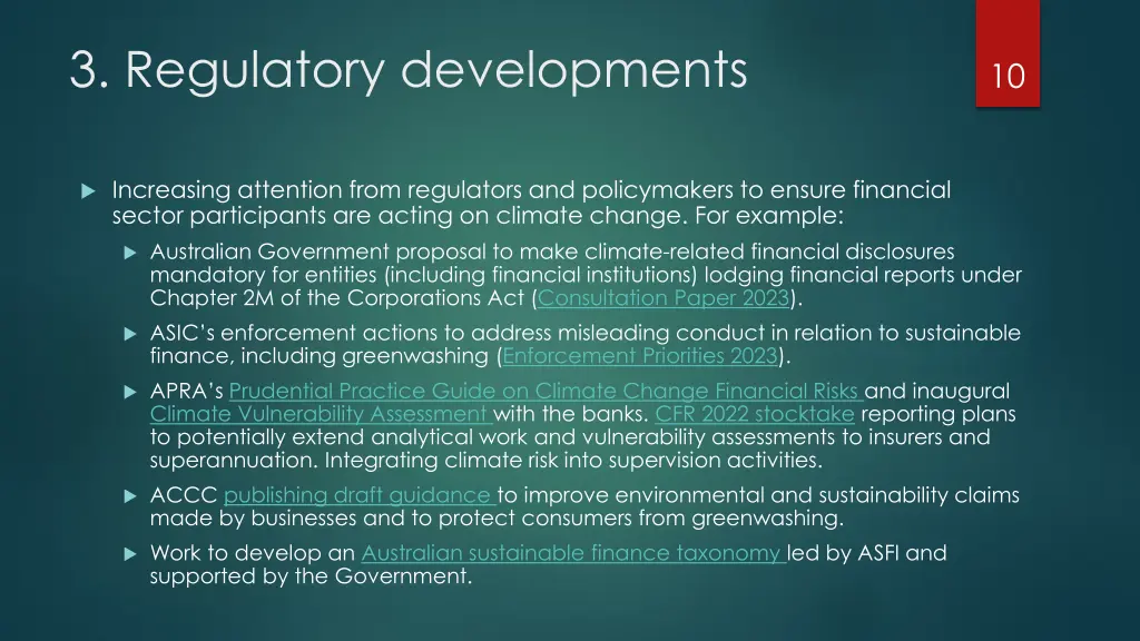 3 regulatory developments