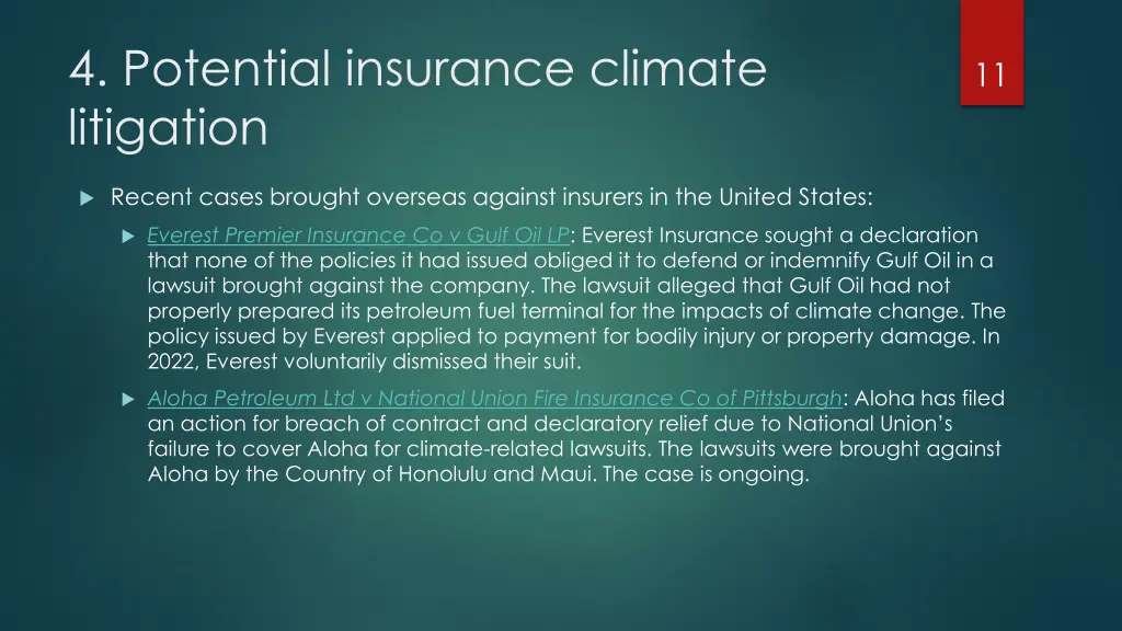 4 potential insurance climate litigation