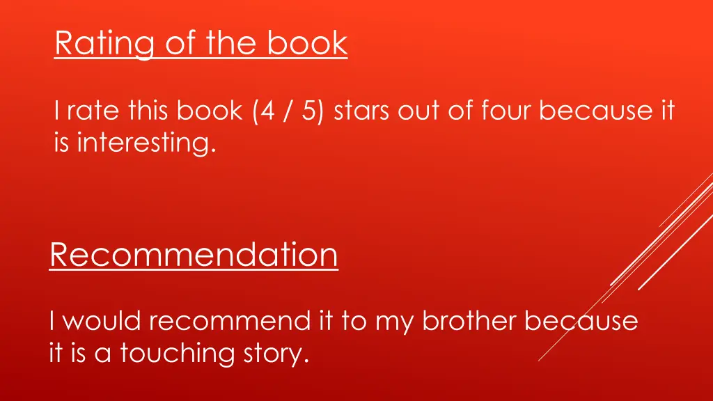 rating of the book