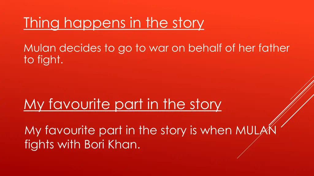 thing happens in the story mulan decides