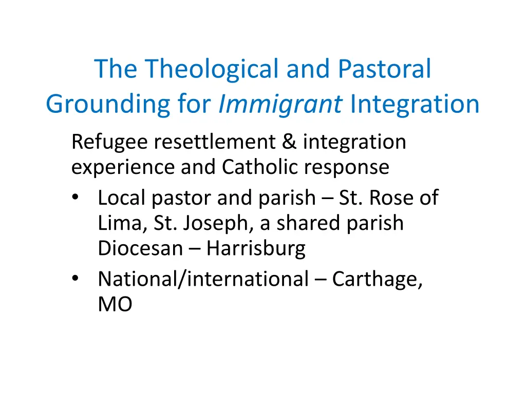 the theological and pastoral grounding