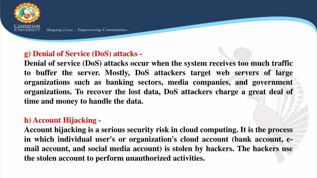 g denial of service dos attacks denial of service