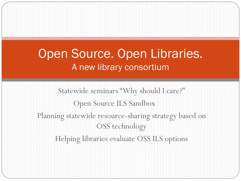 open source open libraries a new library
