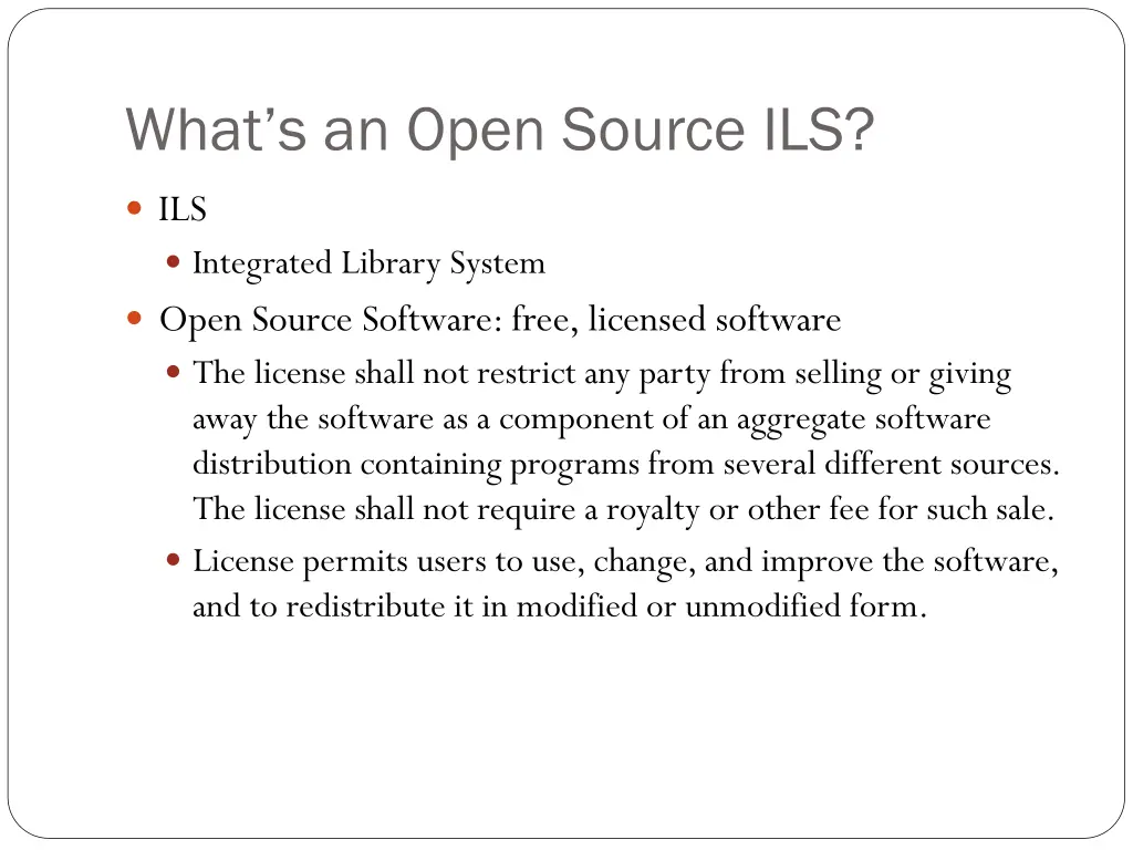 what s an open source ils