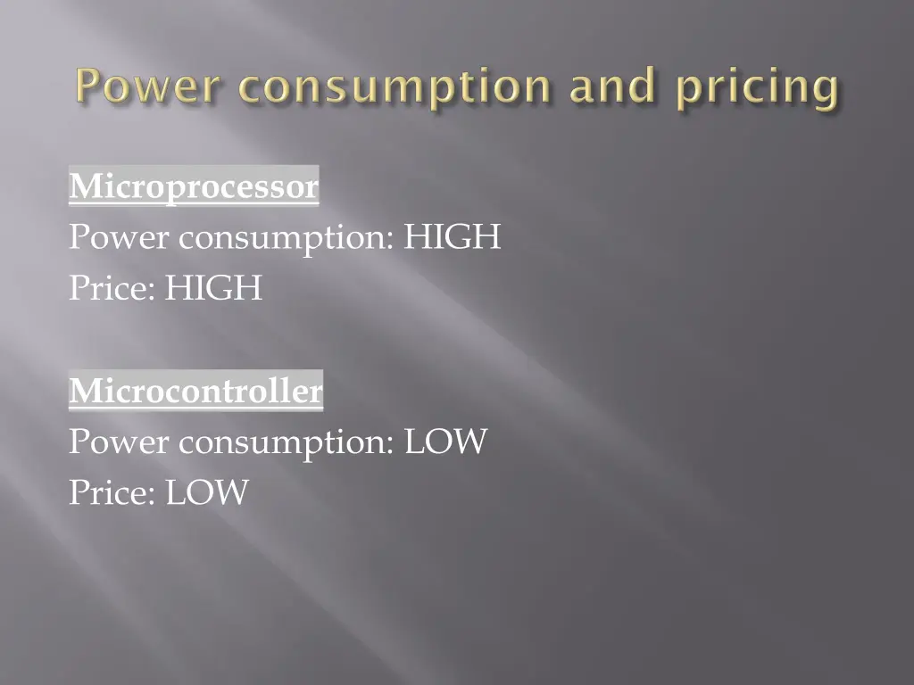 microprocessor power consumption high price high