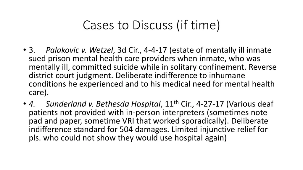 cases to discuss if time 1