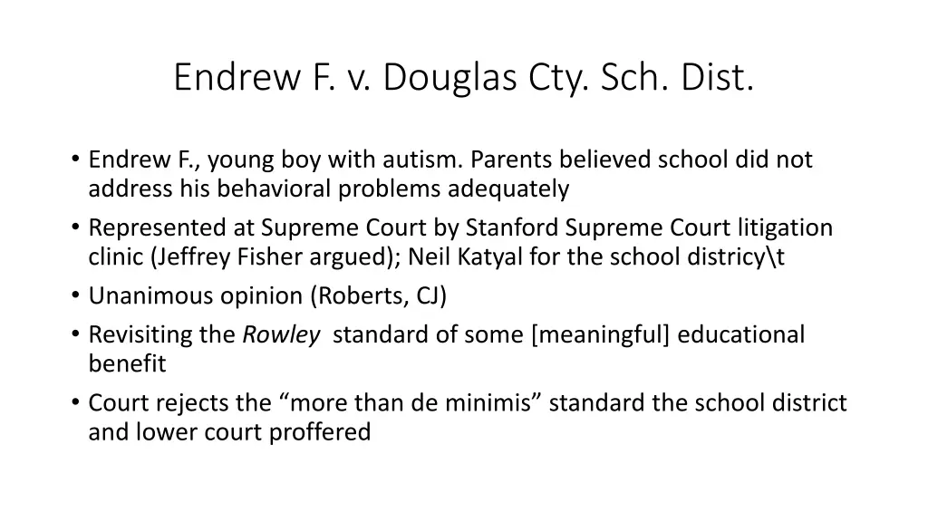 endrew f v douglas cty sch dist