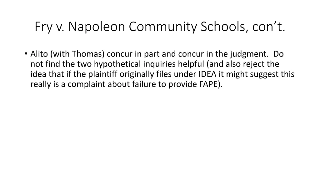 fry v napoleon community schools con t