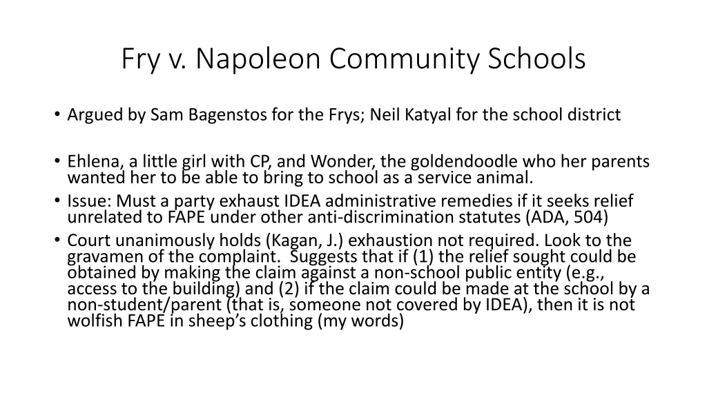 fry v napoleon community schools