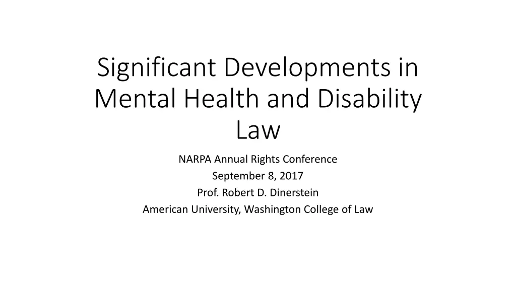 significant developments in mental health