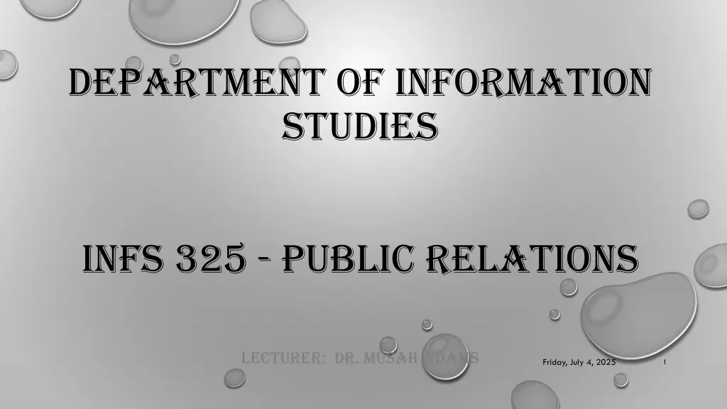 department of information studies