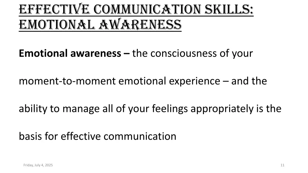 effective communication skills emotional awareness