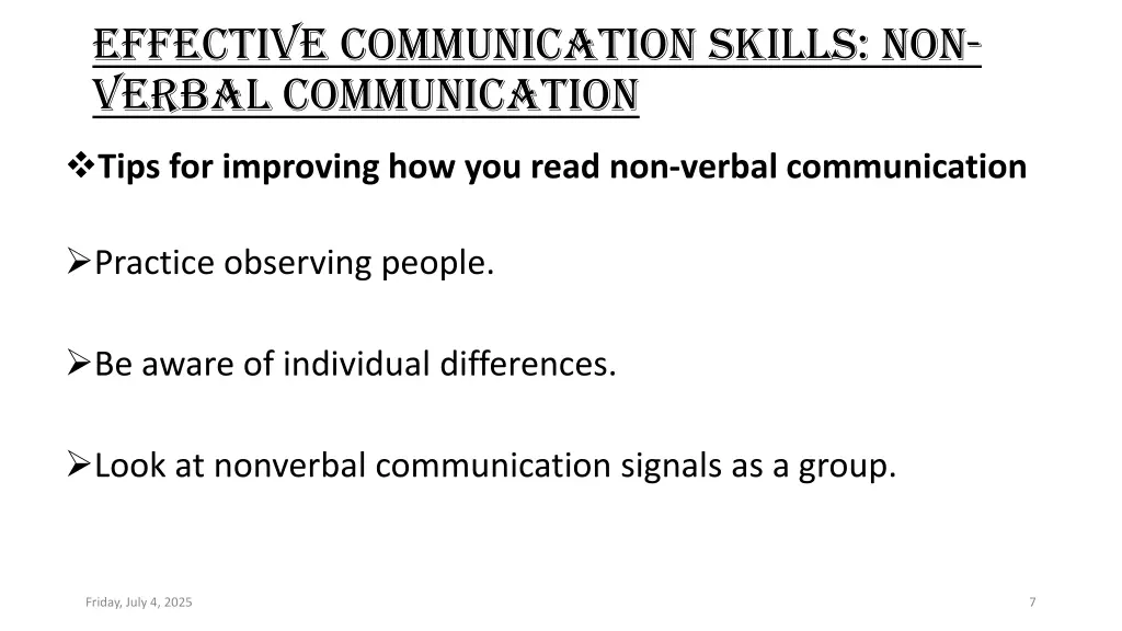 effective communication skills non verbal