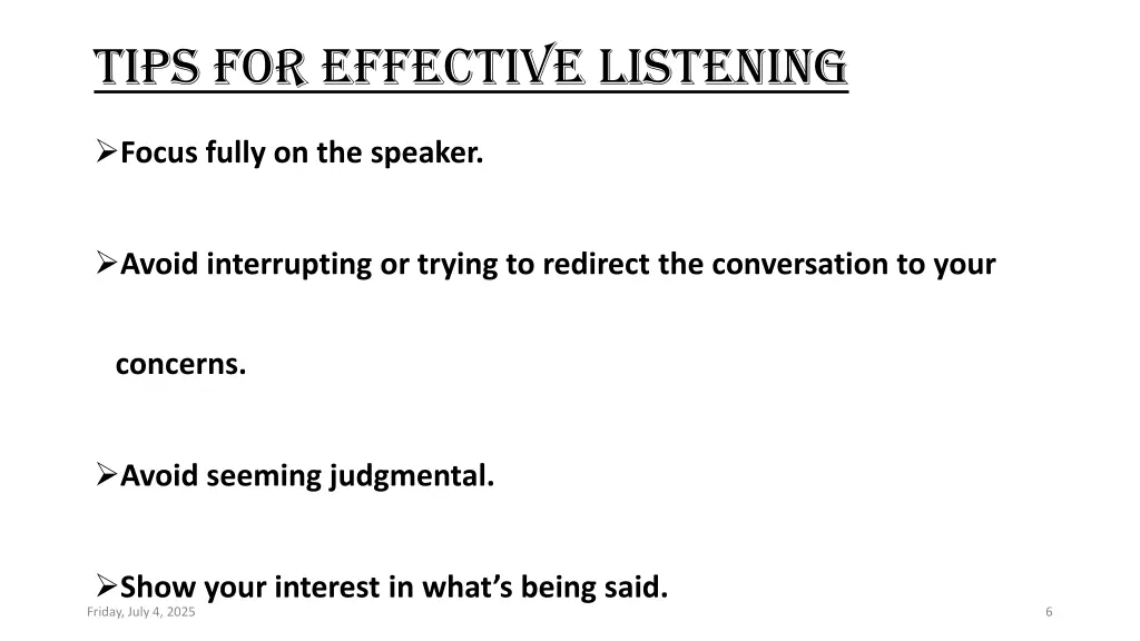 tips for effective listening