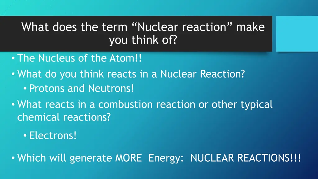 what does the term nuclear reaction make