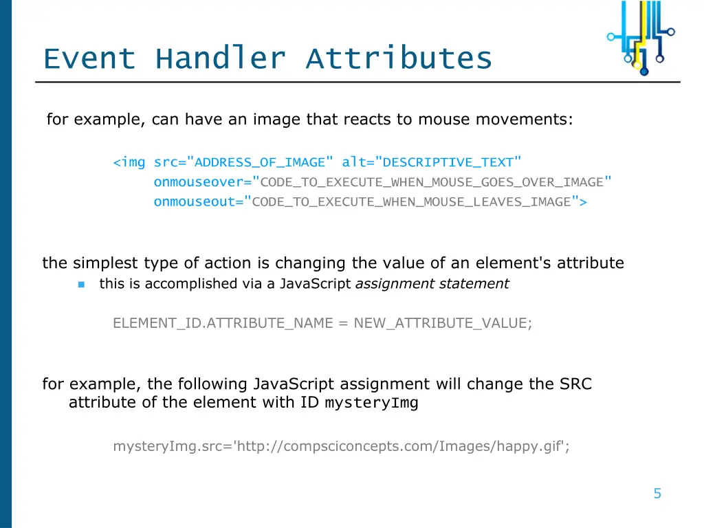 event handler attributes