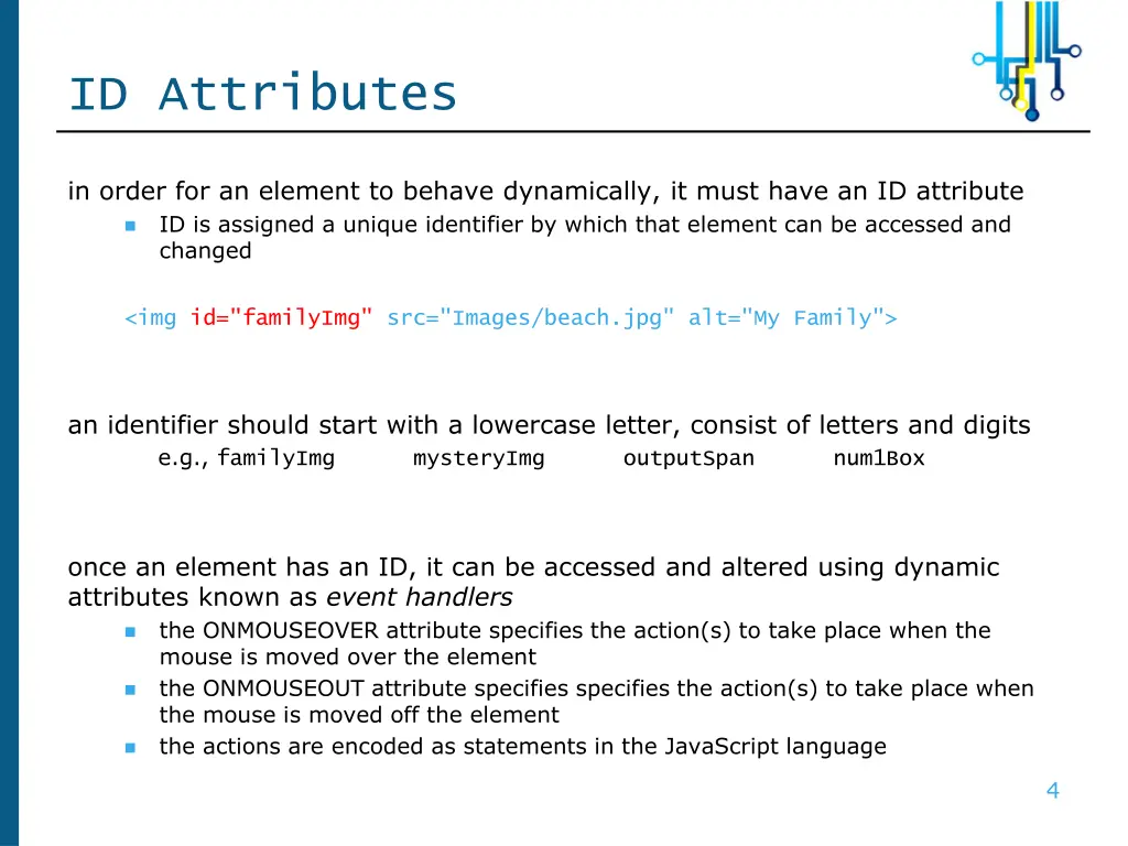 id attributes