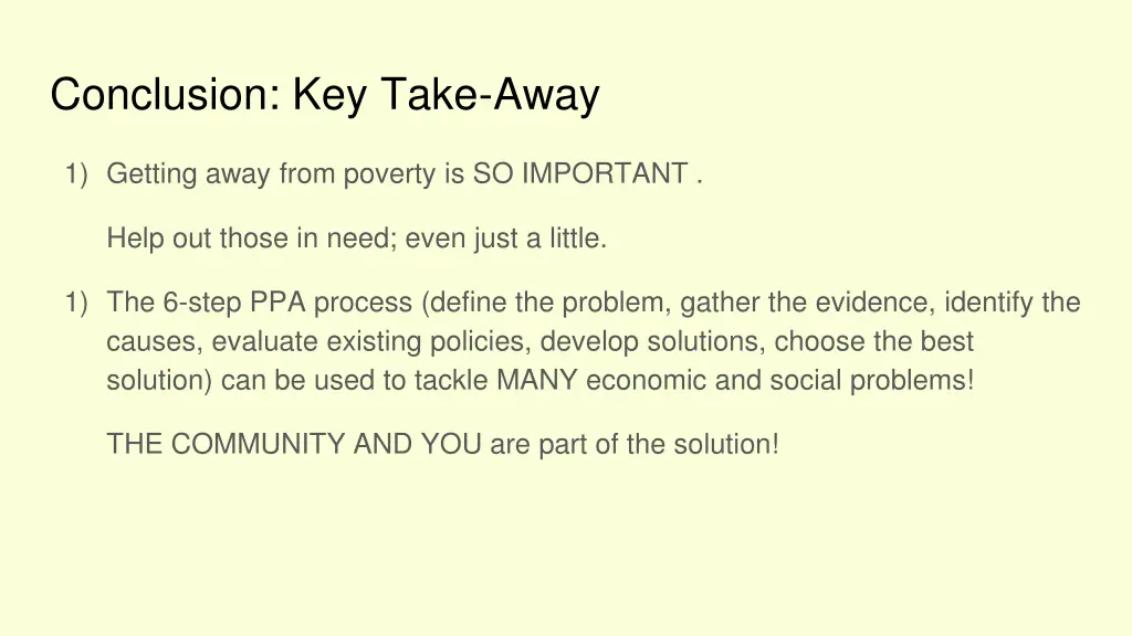 conclusion key take away
