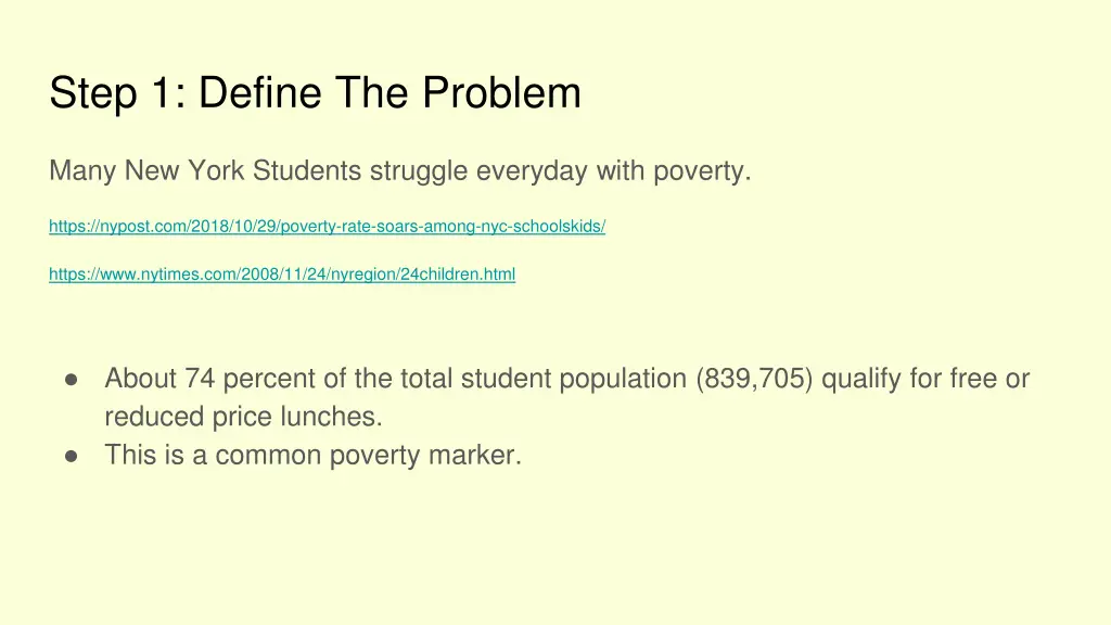 step 1 define the problem