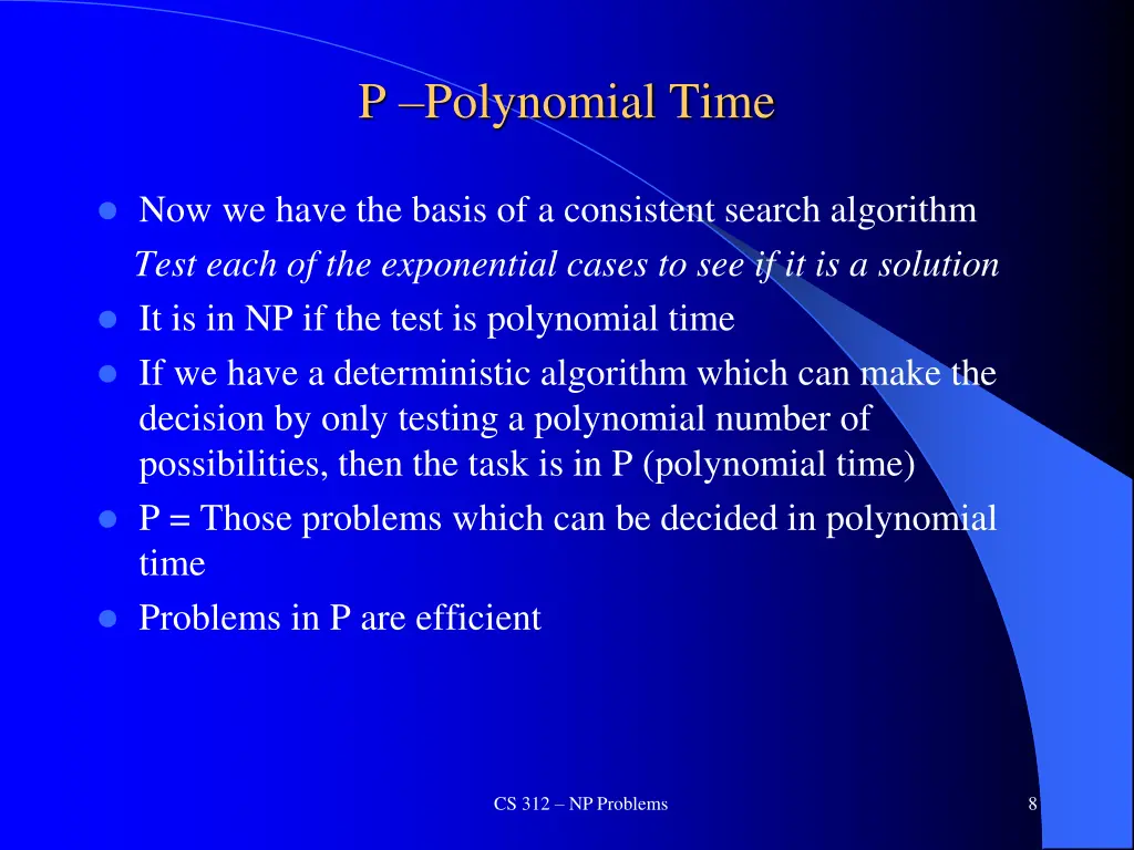 p polynomial time