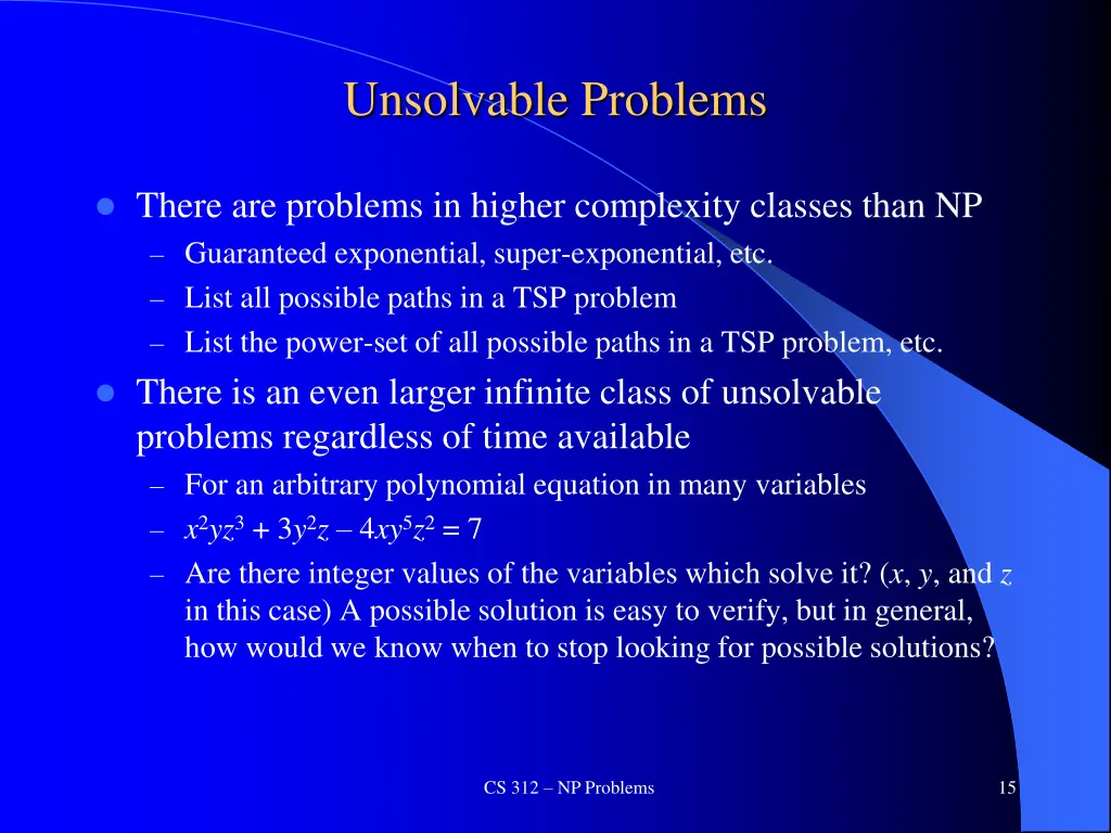 unsolvable problems
