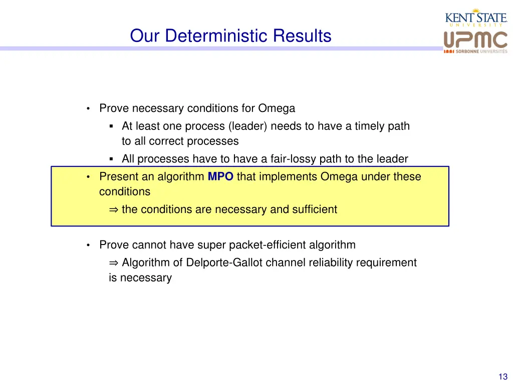 our deterministic results 2