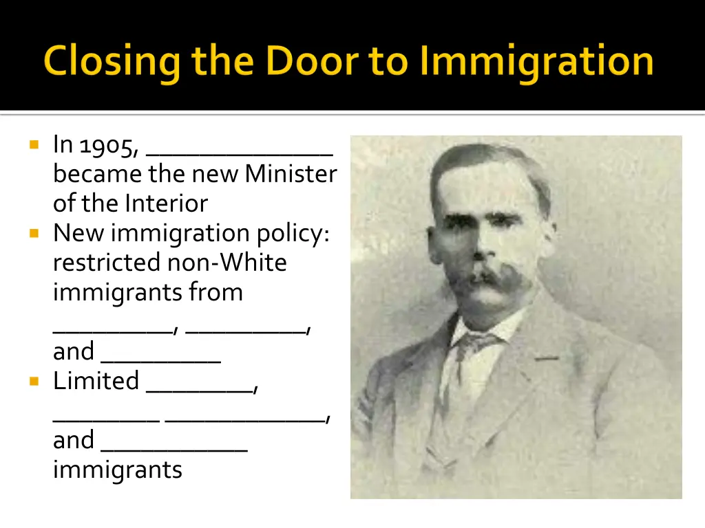 in 1905 became the new minister of the interior