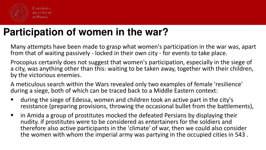 participation of women in the war