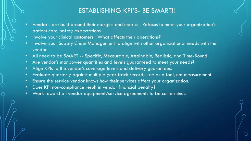 establishing kpi s be smart